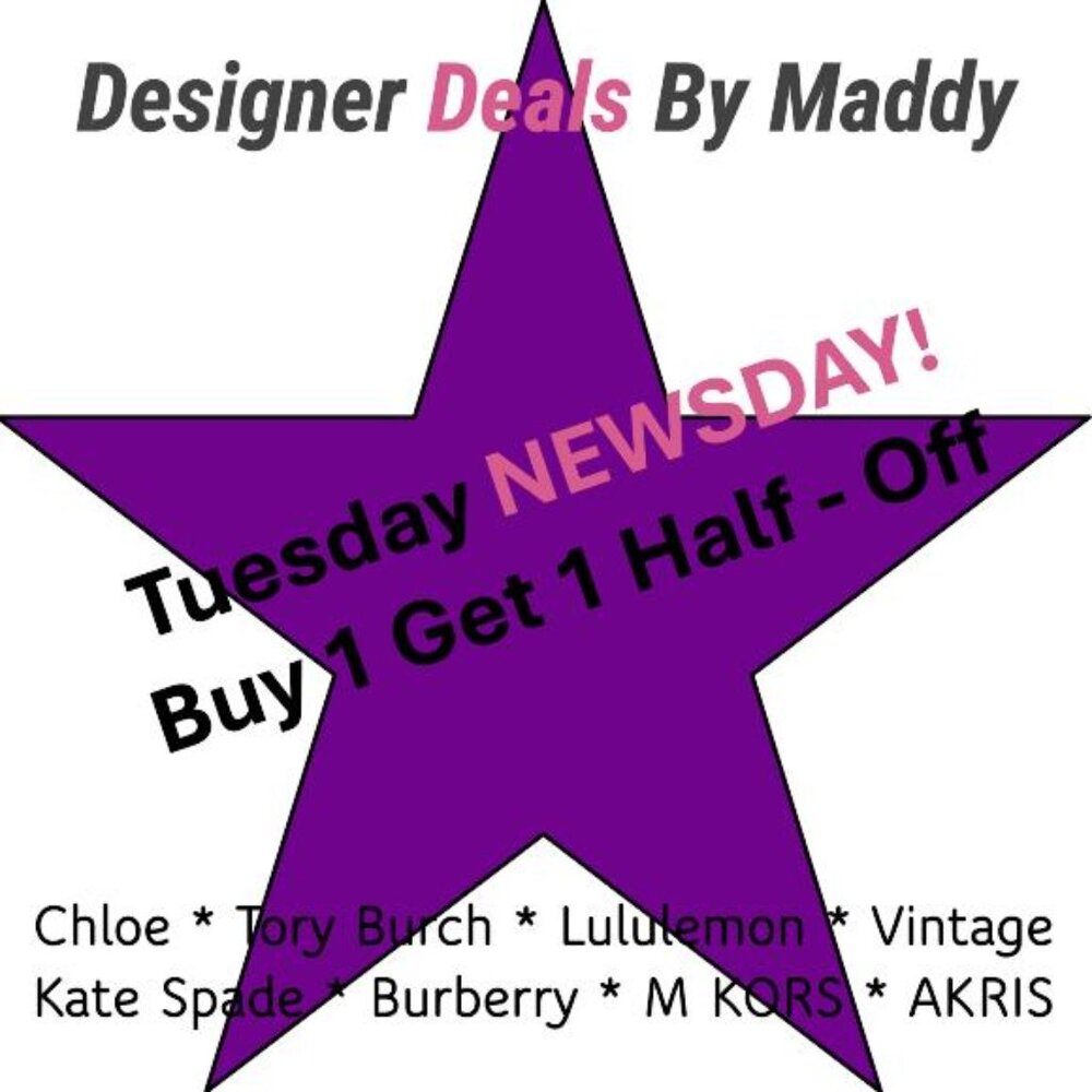 TUESDAY NEWSDAY.  BUY 1 GET 1 HALF - OFF.  SHARE & I'LL SHARE.  Buy. Shop. Love.